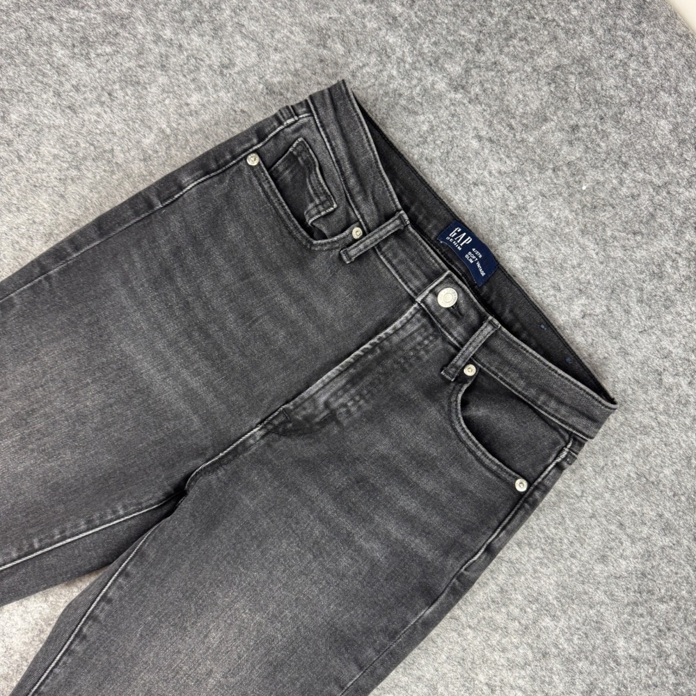GAP Soft Vintage Slim Jeans Womens 4/27R High Rise Faded Black Stretch Denim